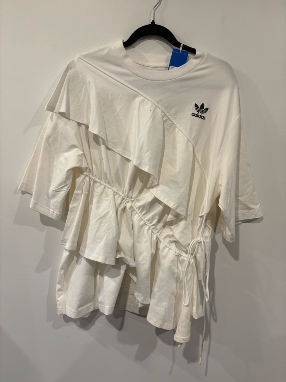 Adidas Originals Women's J KOO White Ruffle Tee Shirt